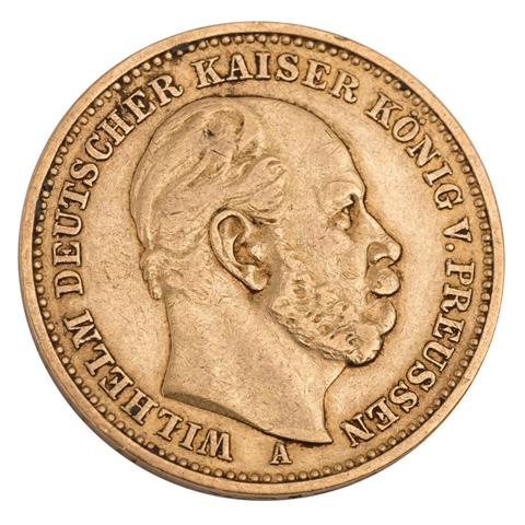 Dt. Kaiserreich /GOLD - Preussen, Wilhelm I. 20 Mark 1882-A