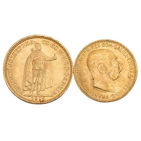Österreich /GOLD - Franz Josef I. 10 Kr. 1912 /NP & Öst./Ungarn 20 Kr.1895
