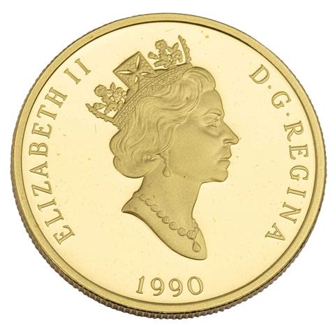 Kanada /GOLD - Elisabeth II. 200 Dollar 25 Jahre kanadische Flagge 1990