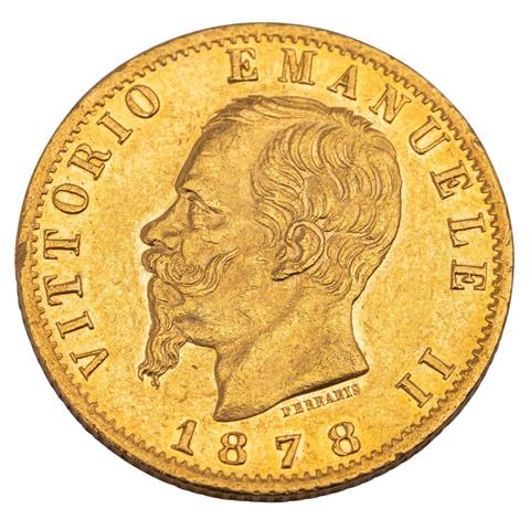 Italien /GOLD - Vittorio Emanuelle II. 20 Lire 1878