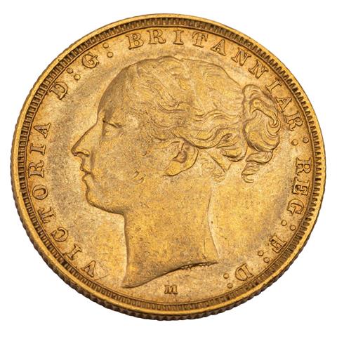 Australien /GOLD - Victoria 1 Sovereign 1882 M