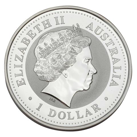 Australien /SILBER - Elisabeth II. 1 $, 1 oz Kookaburra 2002 PP