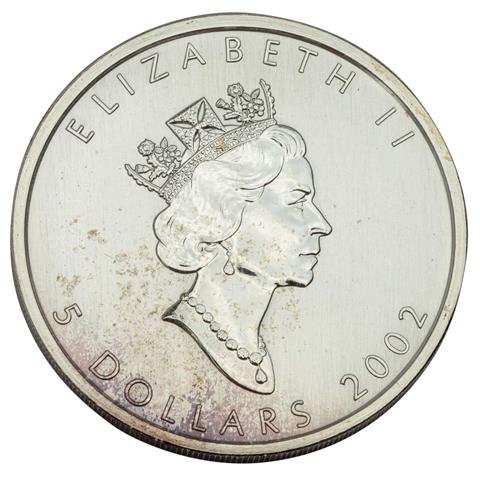 Kanada /SILBER - Elisabeth II. 5 $ ,1oz Maple Leaf 2002