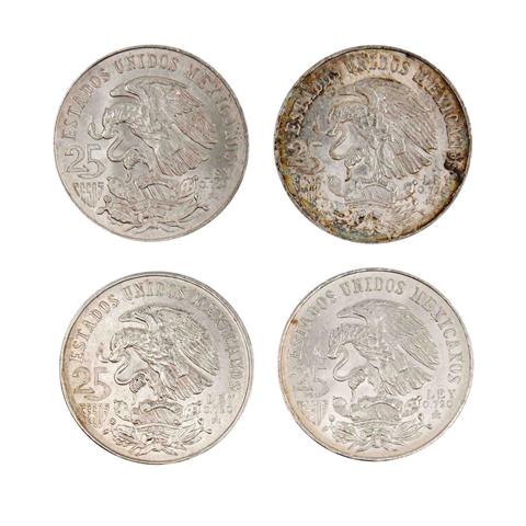 Mexiko - 4 x 25 Pesos 1988, SILBER,
