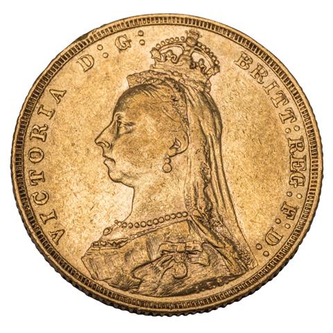 Großbritannien /GOLD - Viktoria, 1 Sovereign 1889,