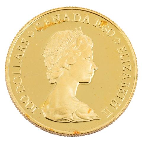 Kanada /GOLD - Elisabeth II. 100 $ Arktis-Erkundung 1980