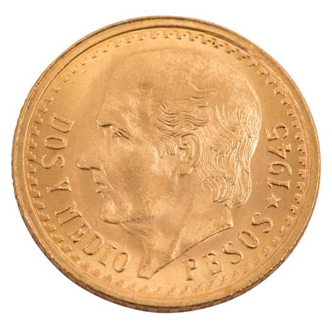 Mexiko - 2,5 Pesos 1945, Hidalgo, GOLD,
