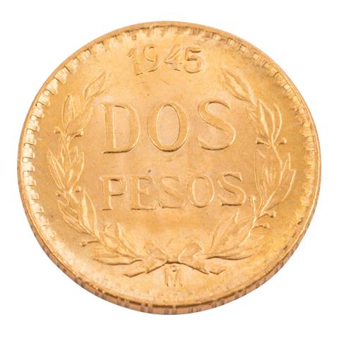 Mexiko - 2 Pesos 1945, Centenario, GOLD,