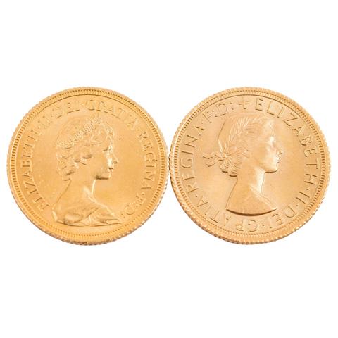 GB/GOLD - 2 x 1 Sovereign 1966 und 1979