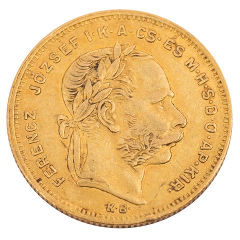 Österreich-Ungarn /GOLD - Franz Jozsef I. 8 Forint 1877