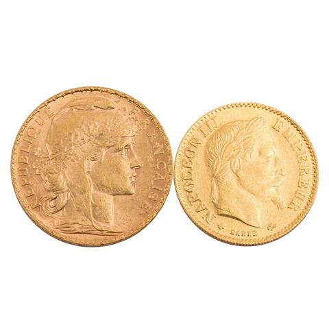 Frankreich/GOLD - 20 Francs + 10 Francs,