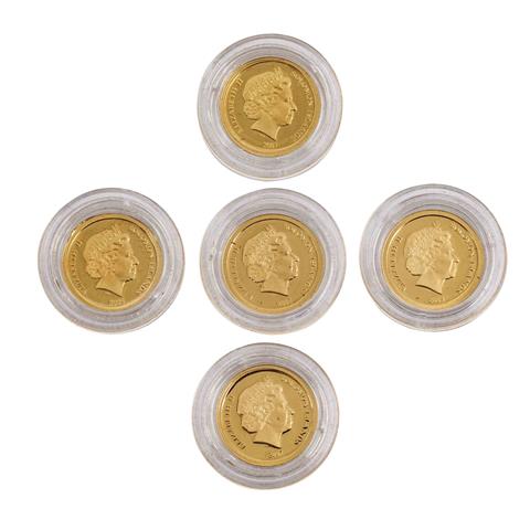 Salomonen Inseln /GOLD  - 5 x 10 Dollars ex 2007 und 2009,