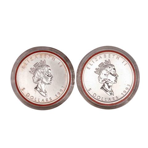 Kanada /SILBER - Elisabeth II. 2 x 5 Dollar 1 oz 1993