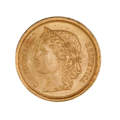 Schweiz /GOLD - Helvetia 20 Sfr. 1886