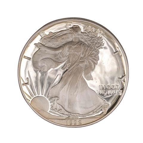 USA  - 1 Unze American Silver Eagle / 1 $ 1992 PP