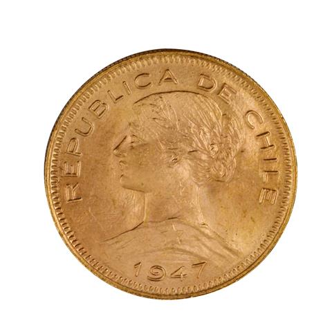 Republik Chile/ GOLD - 100 Pesos 1947,