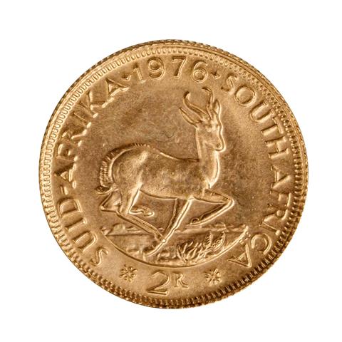 Südafrika/Gold - 2 Rand 1976, vz, Kratzer, minimal verschmutzt,