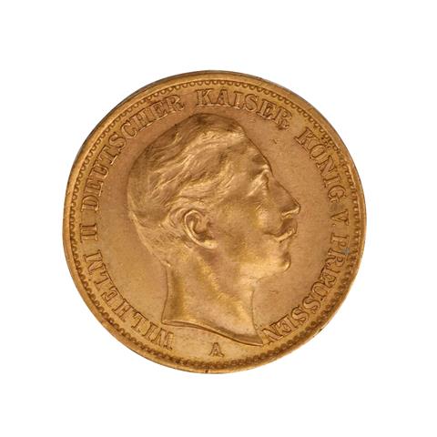 Dt. Kaiserreich /GOLD - Preußen Wilhelm II. 20 Mark 1910/A