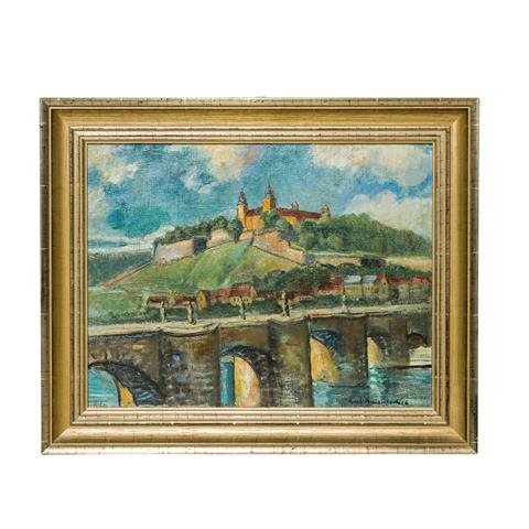 MEISENBACH, KARL (Carl, 1898-1976), "Würzburg, Blick über den Main auf die Festung Marienberg",