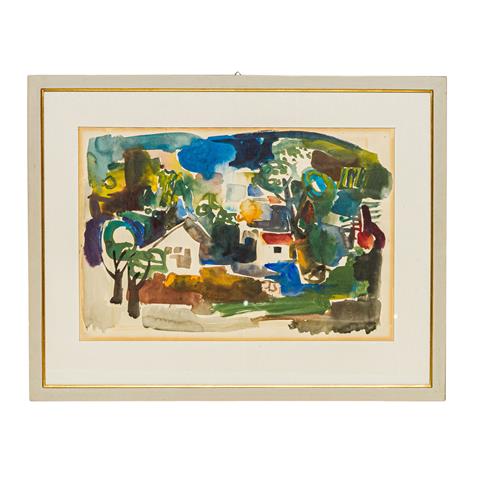 SCHOBER, PETER JAKOB, ATTRIBUIERT (1897-1983), "Südliche Landschaft mit Häusern",
