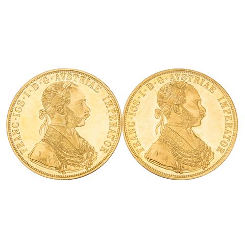 2 x Österreich/GOLD - 4 Dukaten 1915/NP, Franz-Joseph,