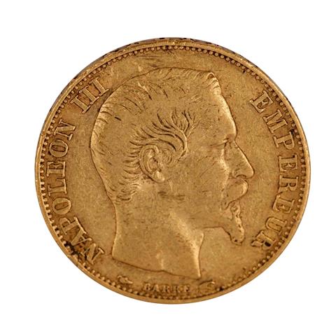 Frankreich /GOLD - Napoleon III. 20 FRANCS 1854-A