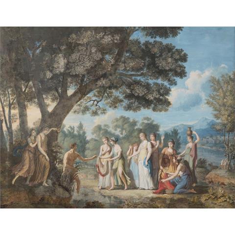 KLASSIZISTISCHE SCHULE DES SPÄTEN XVIII JAHRHUNDERTS "Seltene Darstellung die Findung des Moses als erwachsener Mann"