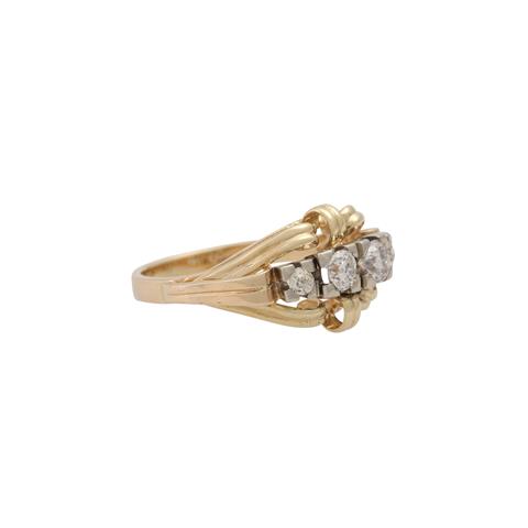 Ring mit Altschliffdiamanten von zus. ca. 0,5 ct,