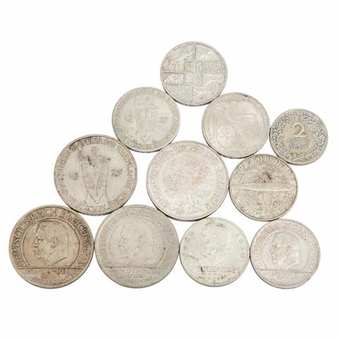Weimarer Republik - Sammlung mit 11 Münzen,