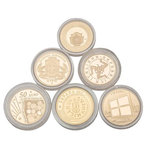 Eine schöne Sammlung - GOLD EUROPA mit 6 Münzen