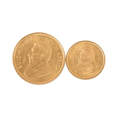 Südafrika/GOLD - 1 x 1/4 oz. Gold fein, 1/4 Krügerrand 1985 und