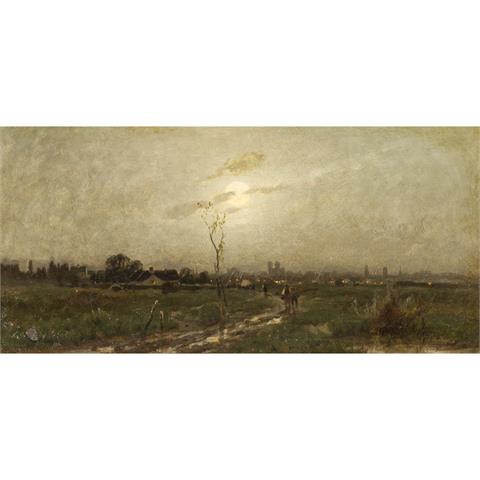WINDMAIER, ANTON (1840-1896), "Abendliches Dachauer Moos mit Blick auf München",