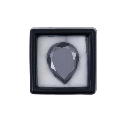 Loser, tropfenförmig facettierter, schwarzer Diamant von ca. 11,01 ct,