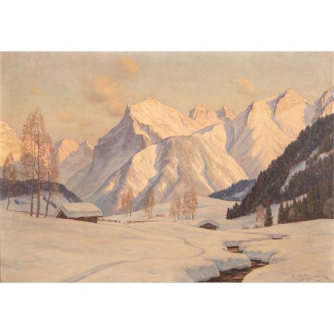 KETTEMANN, ERWIN (1897-1971) "Winterabend im Karwendel"