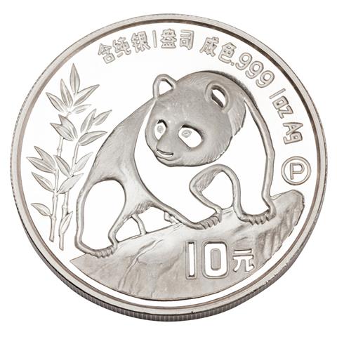 Volksrepublik China /SILBER - 10 Yuan Panda 1 oz 1990 PP