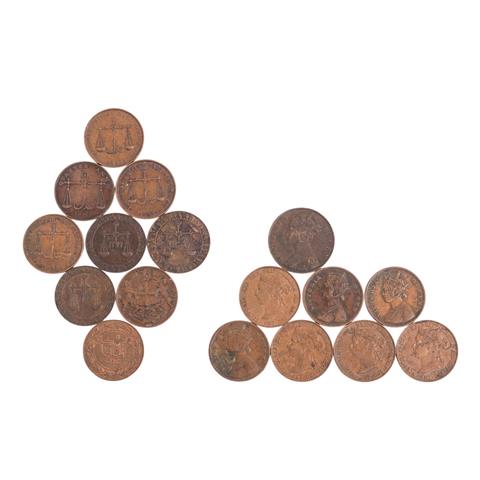 GB, Hongkong, Sansibar, Ostafrika, Deutsch Ostafrika - 17 Kupfermünzen,