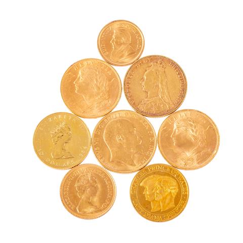 GOLDLOT mit 7 Münzen und 1 Medaille ca. 43,12 g fein, bestehend aus