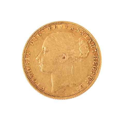 Vereinigtes Königreich /GOLD - Viktoria (m. Schleife) 1 x 1 Sovereign 1876