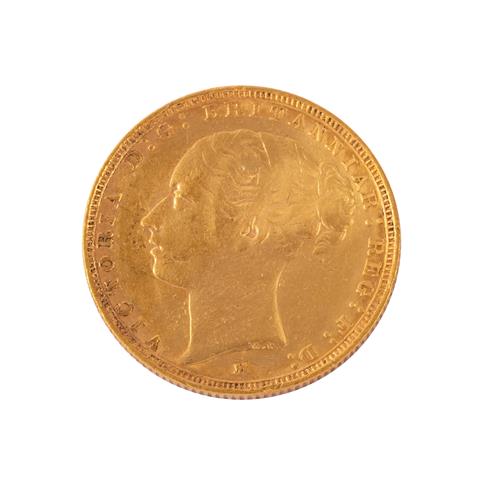 Australien /GOLD - Viktoria (m. Schleife) 1 x 1 Sovereign 1885/M