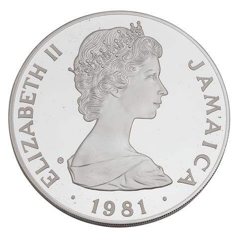 Jamaica /SILBER - 25 Dollars - Elizabeth II Royal Wedding 1981 PP