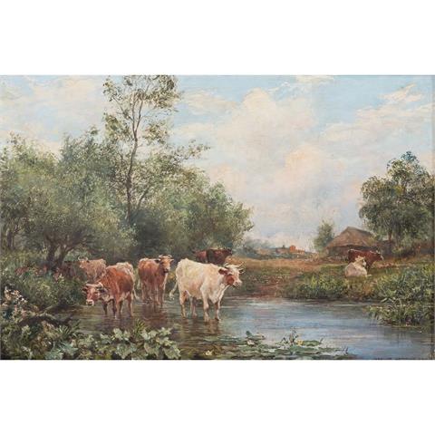 HADDON, ARTHUR TREVOR (1864-1941) "Kühe am Fluss"