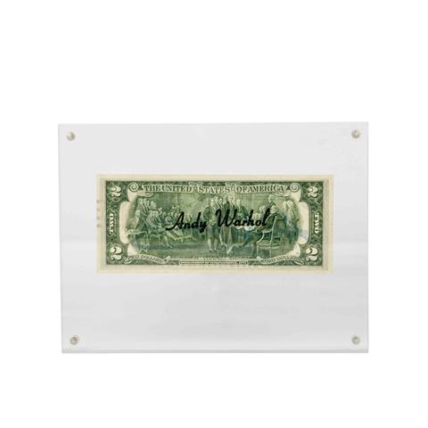 WARHOL, ANDY (1928-1987), "2 Jefferson's Dollars", 1976, als Autograph,