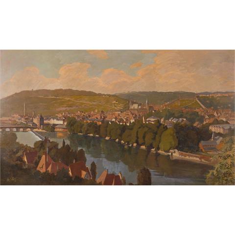 FUCHS, KARL (Stuttgart 1872-1968 Esslingen), 'Blick über Esslingen',
