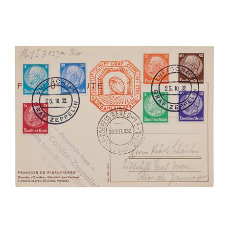 Zeppelin - 1932, Bordpostkarte zur 9. Südamerikafahrt,