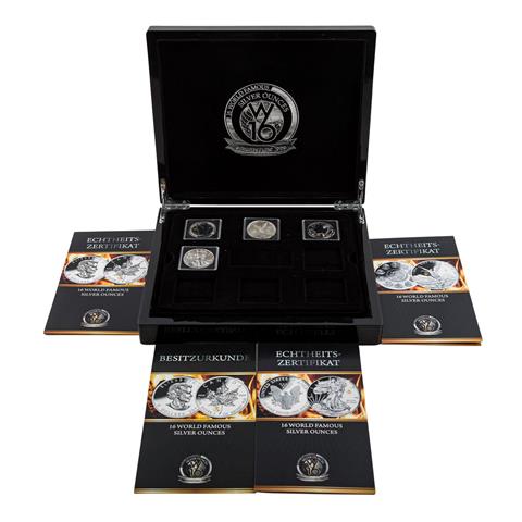 4 x Silberunzen der Sammlung '16 World famous Silver ounces - Argentum .999'