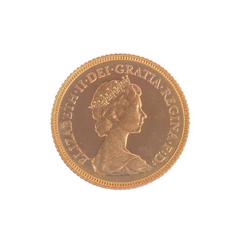 GB/Gold - 1/2 Sovereign 1980, vz-stgl aus PP, minimal fleckig, Tönung/Belag,
