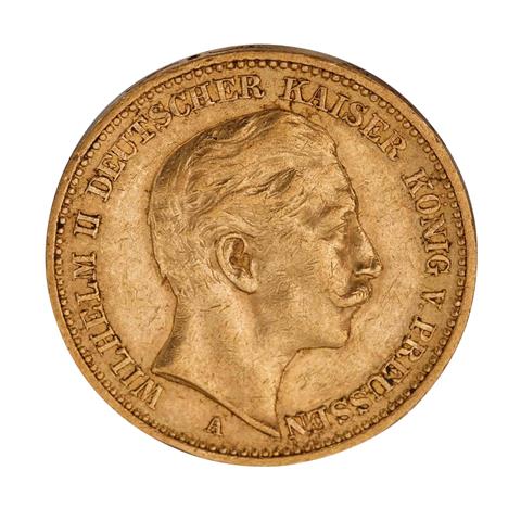 Dt. Kaiserreich /GOLD - Preußen, Wilhem II. 1 x 20 Mark 1889-A