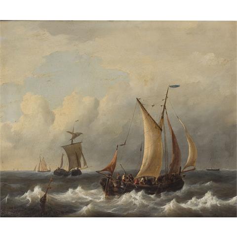 OPDENHOFF, GEORGE WILHELM (1807-1873) "Fischerboote auf stürmischer See"