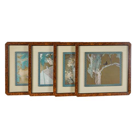 4 dekorative Kunstdrucke nach japanischen Vorbildern, 20. Jh.
