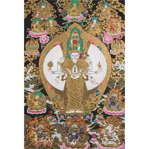 Malerei des Avalokiteshvara, NEPAL, 1990er Jahre.
